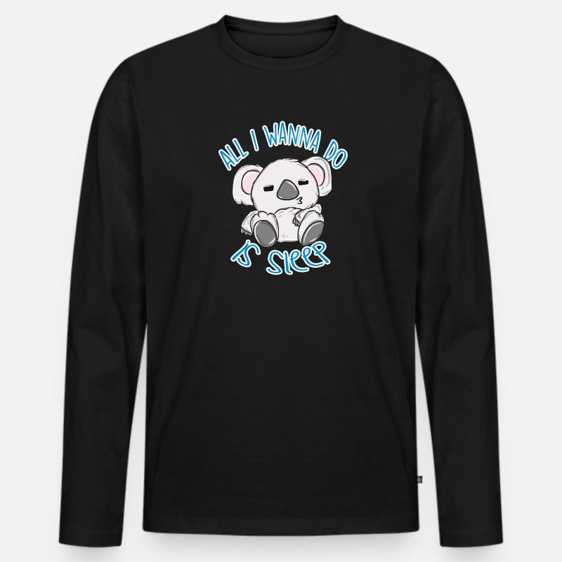 Koala - Männer Premium Bio Langarmshirt - Schwarz