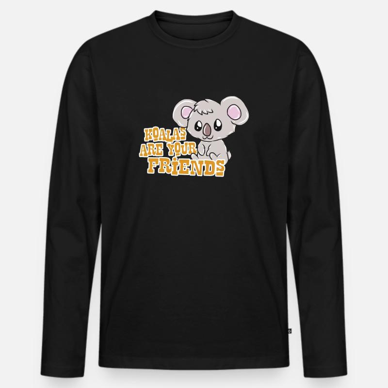 Koala - Männer Premium Bio Langarmshirt - Schwarz