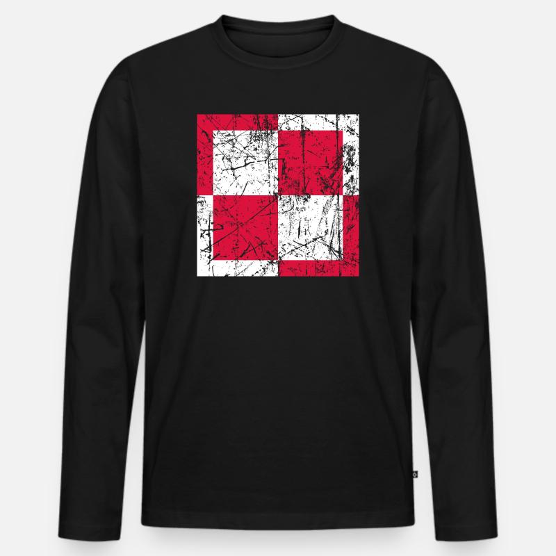 Fliegerabzeichen Polen Luftwaffe Roundel Polen - Männer Premium Bio Langarmshirt - Schwarz