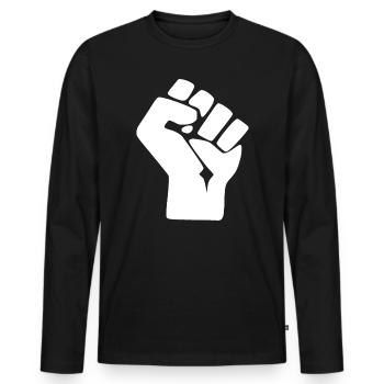 Faust - Männer Premium Bio Langarmshirt - Schwarz - Vorne - Nico (187cm)