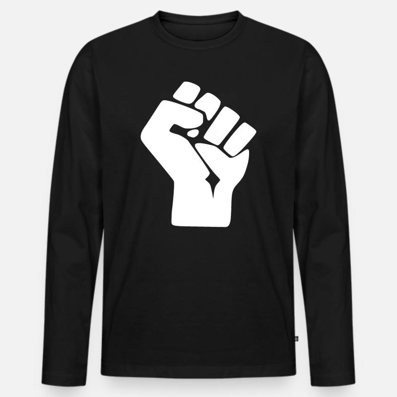 Faust - Männer Premium Bio Langarmshirt - Schwarz