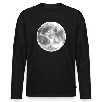 Full moon moon night - Men's Premium Organic Long Sleeve Shirt - black - Front - Nico (187cm)