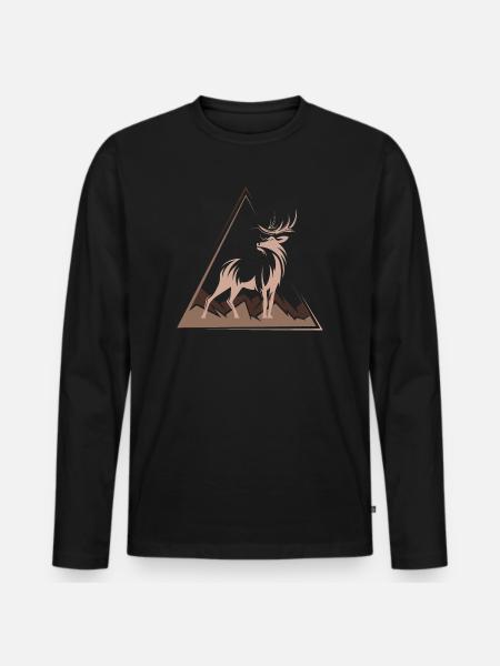 Deer Deer Cadeau de Noël - T-shirt manches longues Premium bio Homme - noir