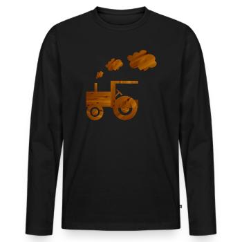tracteur - T-shirt manches longues Premium bio Homme - noir - Devant - Nico (187cm)