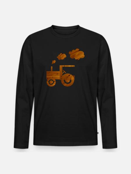tractor - Men's Premium Organic Long Sleeve Shirt - black