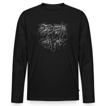 abstract - Men's Premium Organic Long Sleeve Shirt - black - Front - Nico (187cm)