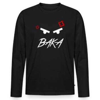 Baka Anime Expression - Men's Premium Organic Long Sleeve Shirt - black - Front - Nico (187cm)
