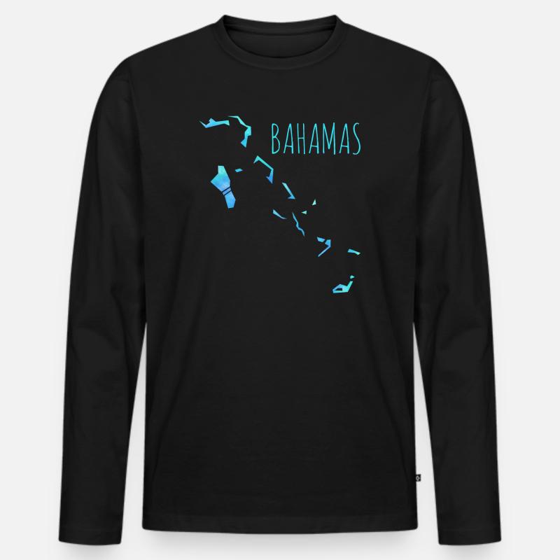 Bahamas - Männer Premium Bio Langarmshirt - Schwarz