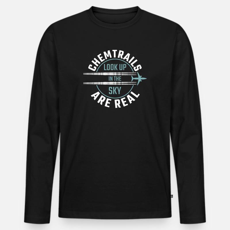 Chemtrails are Real - Männer Premium Bio Langarmshirt - Schwarz