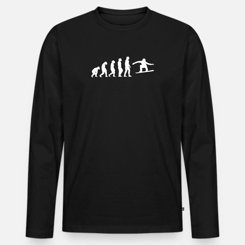 Snowboard Evolution Geschenk - Männer Premium Bio Langarmshirt - Schwarz