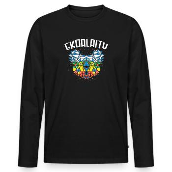 Gay Pride - Men's Premium Organic Long Sleeve Shirt - black - Front - Nico (187cm)