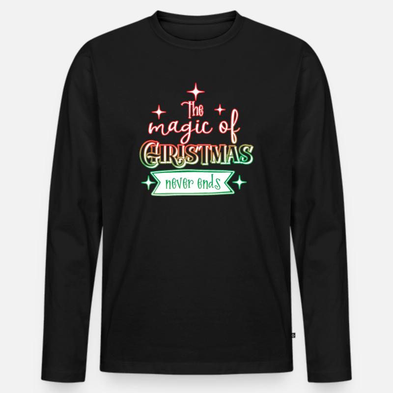 Weihnachten - Männer Premium Bio Langarmshirt - Schwarz