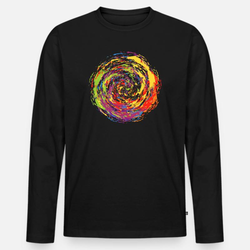 Farbexplosion - Männer Premium Bio Langarmshirt - Schwarz