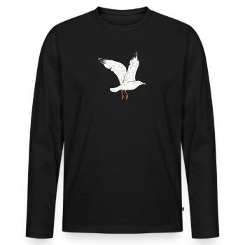 fliegende moewe vogel - Männer Premium Bio Langarmshirt - Schwarz - Vorne - Nico (187cm)