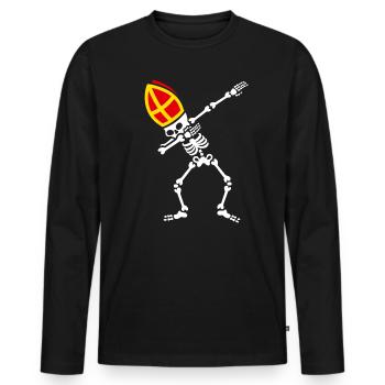Dab Sinterklaas dab skeleton Saint dabbing dabbing - Men's Premium Organic Long Sleeve Shirt - black - Front - Nico (187cm)