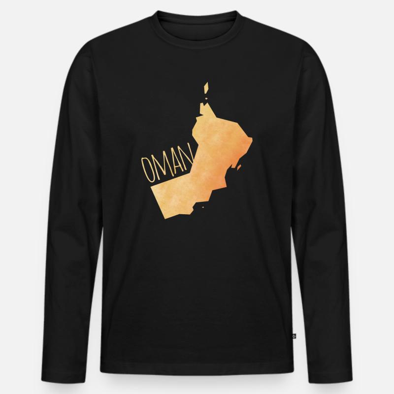 Oman - Männer Premium Bio Langarmshirt - Schwarz