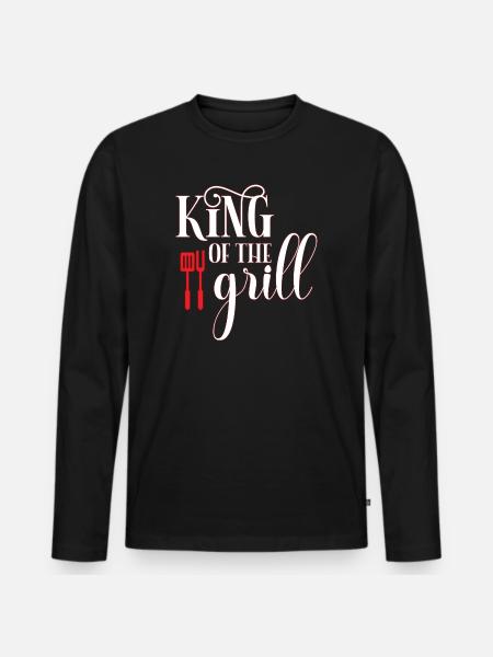 Grillkönig - Men's Premium Organic Long Sleeve Shirt - black