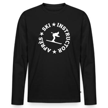 Après-Ski Instructor (Weiß) Skifahrer Skilehrer - Männer Premium Bio Langarmshirt - Schwarz - Vorne - Nico (187cm)
