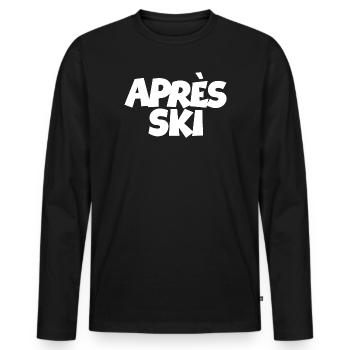 Après-Ski Wintersport - Männer Premium Bio Langarmshirt - Schwarz - Vorne - Nico (187cm)