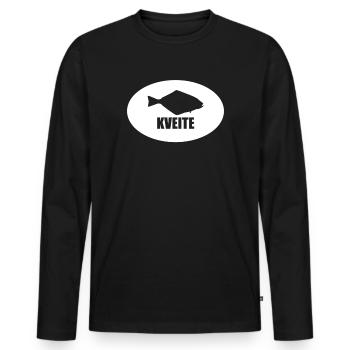 Kveite Flétan Contour I Norvège Pêche Islande - T-shirt manches longues Premium bio Homme - noir - Devant - Nico (187cm)