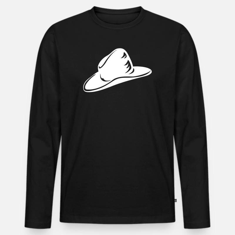 Ein weißer Hut - Männer Premium Bio Langarmshirt - Schwarz