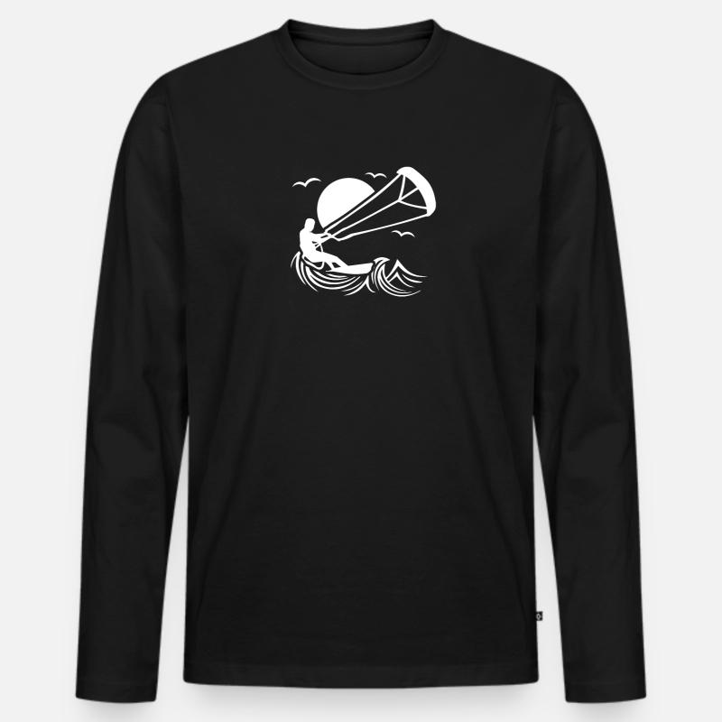 Kitesurfer - Männer Premium Bio Langarmshirt - Schwarz