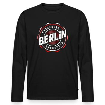 Berlin Kreuzberg - Men's Premium Organic Long Sleeve Shirt - black - Front - Nico (187cm)