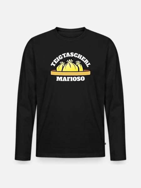 Teigtascherl Mafioso - Männer Premium Bio Langarmshirt - Schwarz