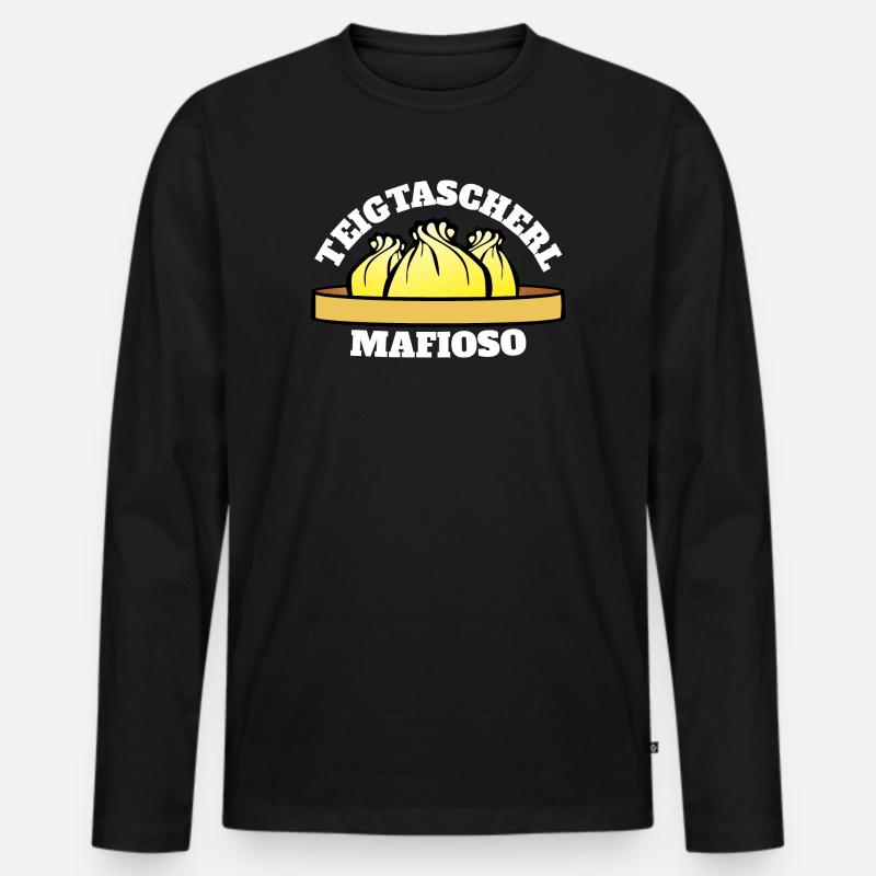 Teigtascherl Mafioso - Männer Premium Bio Langarmshirt - Schwarz