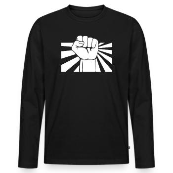 fist resistance resist uprising martial arts - Men's Premium Organic Long Sleeve Shirt - black - Front - Nico (187cm)