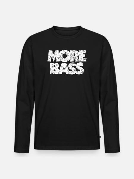 More bass (vintage / white) bass player bass player - Men's Premium Organic Long Sleeve Shirt - black