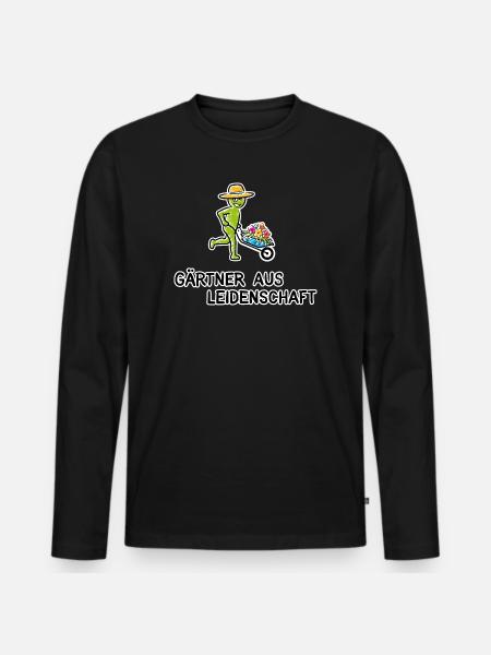 Gärtner aus Leidenschaft - Männer Premium Bio Langarmshirt - Schwarz