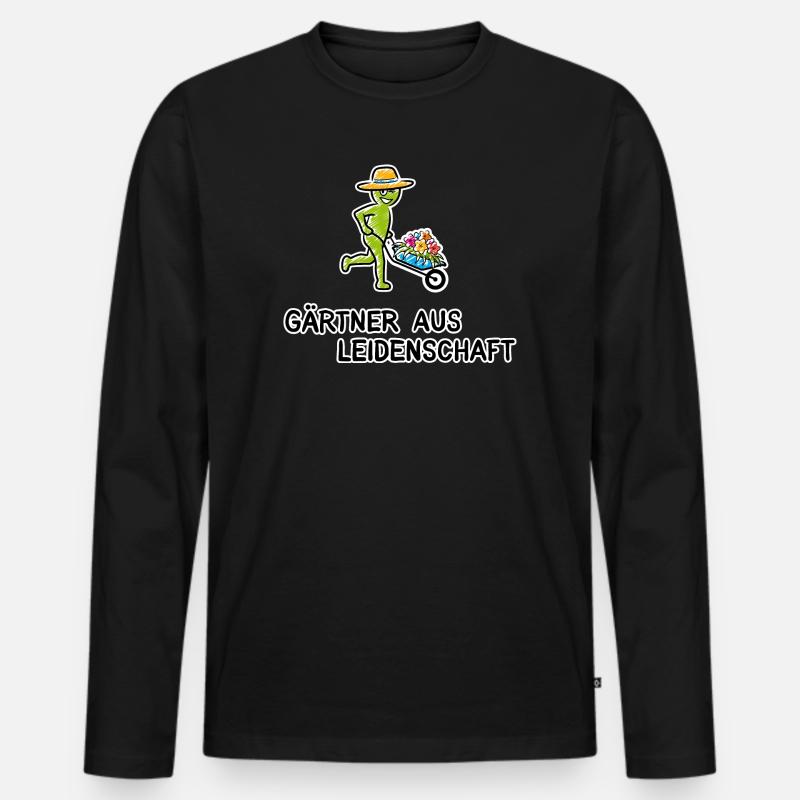 Gärtner aus Leidenschaft - Männer Premium Bio Langarmshirt - Schwarz