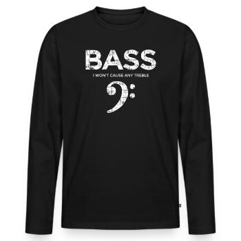 BASS I wont cause any treble (Vintage/White) - Men's Premium Organic Long Sleeve Shirt - black - Front - Nico (187cm)