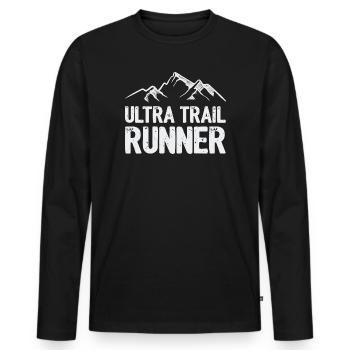 Ultra Trail Runner - T-shirt manches longues Premium bio Homme - noir - Devant - Nico (187cm)
