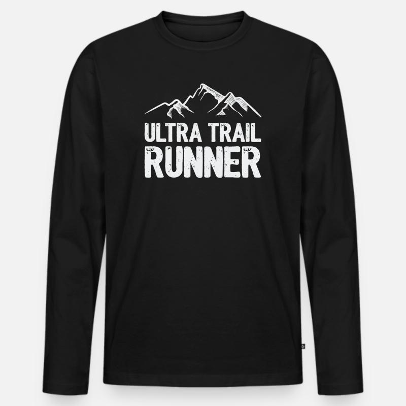 Ultra Trail Runner - Männer Premium Bio Langarmshirt - Schwarz
