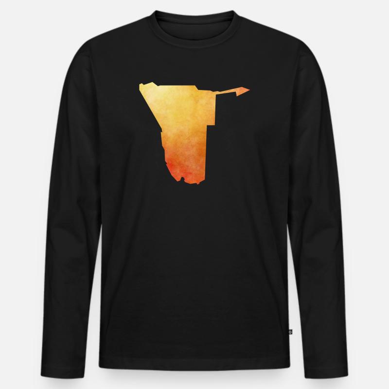 Namibia - Männer Premium Bio Langarmshirt - Schwarz