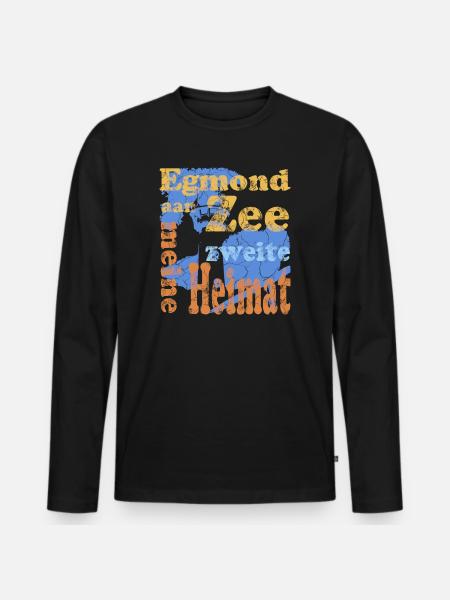 Egmond aan Zee - Männer Premium Bio Langarmshirt - Schwarz