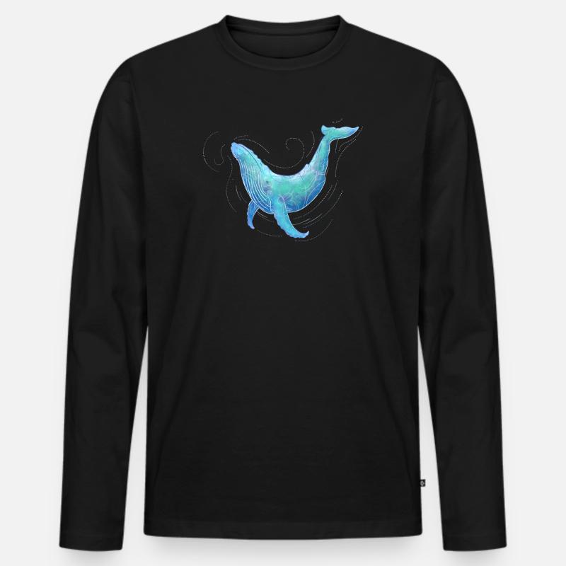 Humpback Whale - Männer Premium Bio Langarmshirt - Schwarz