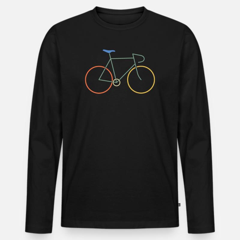Rennrad bunt - Männer Premium Bio Langarmshirt - Schwarz