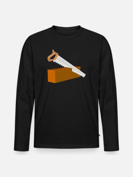 Saw Carpenter - Men's Premium Organic Long Sleeve Shirt - black
