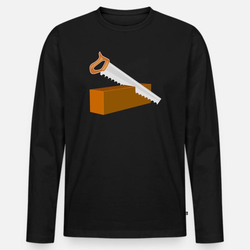 Säge Schreiner - Männer Premium Bio Langarmshirt - Schwarz