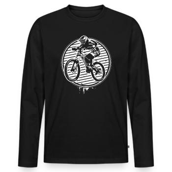 VTT Downhill MTB - T-shirt manches longues Premium bio Homme - noir - Devant - Nico (187cm)