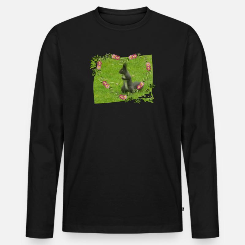 Eichhörnchen Liebe Tiere Tierfreund - Männer Premium Bio Langarmshirt - Schwarz