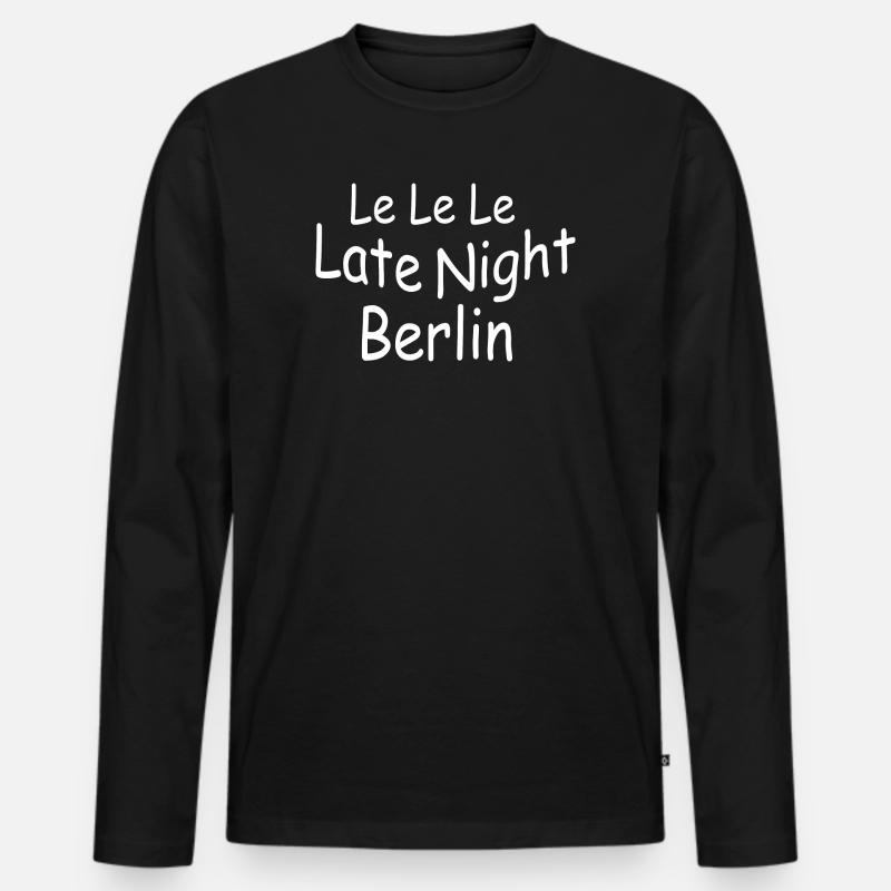 Le Le Le Late Night Berlin - Männer Premium Bio Langarmshirt - Schwarz