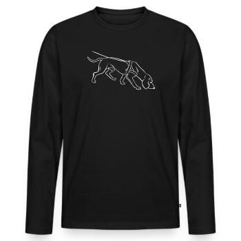 Nachsuche - T-shirt manches longues Premium bio Homme - noir - Devant - Nico (187cm)