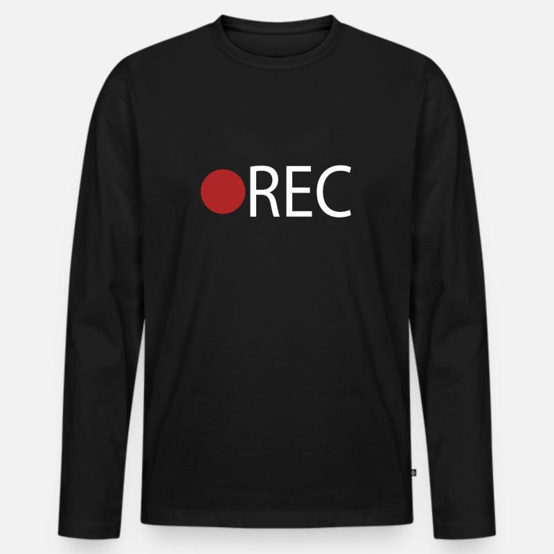 REC Recording - Männer Premium Bio Langarmshirt - Schwarz
