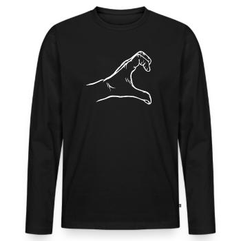 Conception de partenaire de mains d'amour - T-shirt manches longues Premium bio Homme - noir - Devant - Nico (187cm)