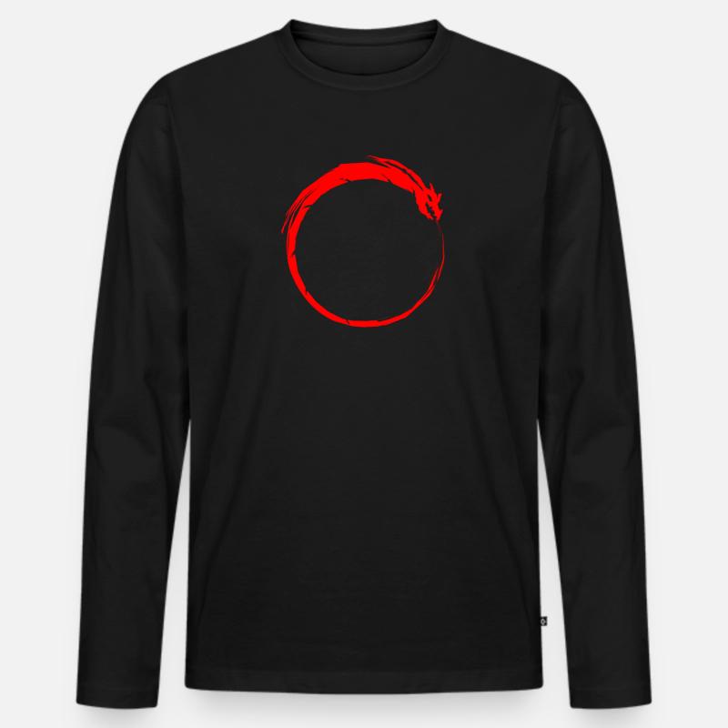 Ouroboros Symbol - Männer Premium Bio Langarmshirt - Schwarz