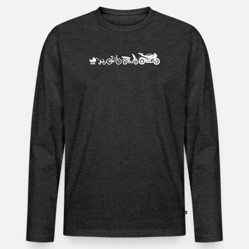 Motorcycle Evolution Motorcycles Development Funny Men's Premium Organic Long Sleeve Shirt